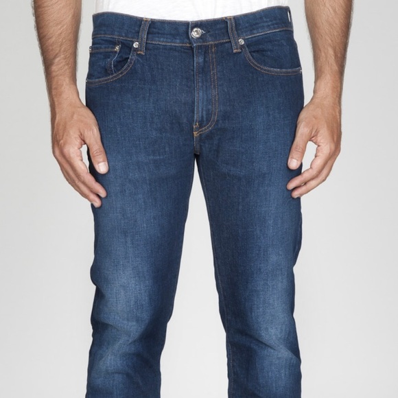 Men’s Stretched Denim Washed Blue Jeans - Picture 2 of 7